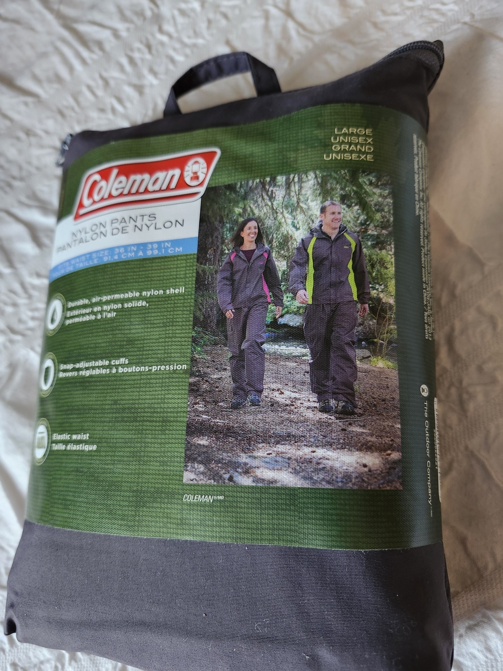 Coleman Nylon Rain Pants - Black with Green Accent